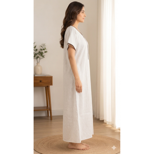 Camisón Largo de Rayón Suave para Mujer con Cierre Frontal - Vestido de Dormir Premium Cómodo - Product Image 6