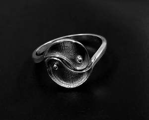Bague à base de sertissage vide Yin Yang en argent sterling 925 plaqué or 14 carats, bijoux commémoratifs écologiques à faire soi-même pour femmes, best-seller - Product Image 6