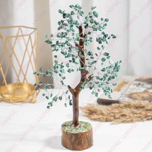 Árbol de la Vida de Cristal con 300 Chips de Malaquita de Grado AAA Premium, Hecho a Mano con Artesanía, para Decoración del Hogar y Energía - Product Image 3