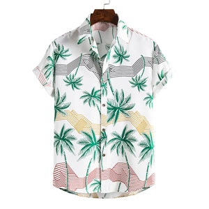 เสื้อเชิ้ตฮาวายสำหรับชายและหญิงเสื้อใส่วันหยุดของผู้ชายผ้าฝ้าย100% ใส่ได้ทั้งชายและหญิงพิมพ์โลโก้ด้านหน้าตามสั่ง - Product Image 1