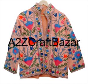 เสื้อแจ็คเก็ตบอมเบอร์สไตล์ชาติพันธุ์สำหรับผู้หญิง ยี่ห้อซูซานี ทำด้วยมือ ถักทอ ระบายอากาศได้ดี เป็นมิตรกับสิ่งแวดล้อม ผ้าฝ้ายปักลาย แห้งเร็ว เหมาะสำหรับฤดูหนาว ดีไซน์หรูหรา - Product Image 6