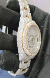 Luxe entièrement automatique VVS Moissanite diamant glacé japon mouvement à Quartz 41mm bande en acier inoxydable analogique affaires montre de mode - Product Image 4