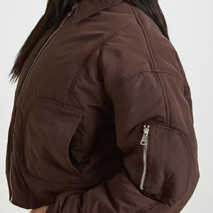 Veste bomber décontractée en tissu mémoire respirant, vente en gros, prix de gros, vente chaude 2026, veste bomber vintage pour femmes, streetwear, fermeture éclair - Product Image 4