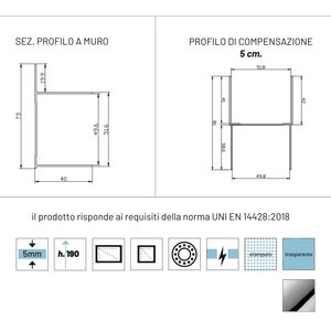 Bronia S152 5 mm di cristallo cromato porta doccia scorrevole IX Box doccia con estensioni previste dal 97 al 102 - Product Image 3