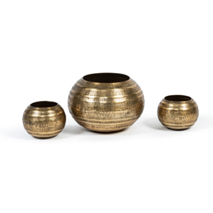 Lot de 3 vases et boîtes de décoration en métal de grande taille Vase à fleurs en aluminium au design fait main pour exportateur en gros - Product Image 1