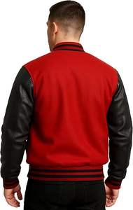 2025 nuevo OEM 100% chaquetas de béisbol universitarias de alta calidad para hombres algodón poliéster venta completa bombardero liso estilo callejero - Product Image 5