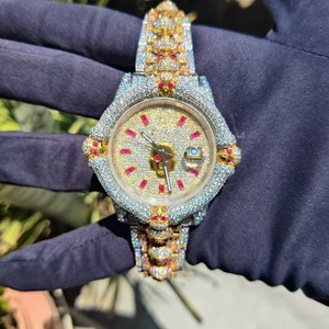 Luxe 41mm Hip Hop Moissanite Glacé Montre VVS Diamant Haute Qualité Mouvement À Quartz 20mm Bande Personnalisé Affaires Mode Verre - Product Image 1