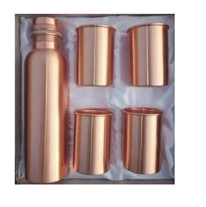 Botella de agua de cobre puro de alta calidad Diseño impreso personalizable Aislamiento térmico 350ml-1000ml Capacidad Drinkware - Product Image 4