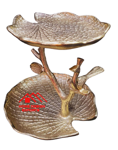 Plato decorativo con forma de chapado en oro de tendencia para boda y fiesta plato de hoja de aluminio chapado en oro 2025 - Product Image 6