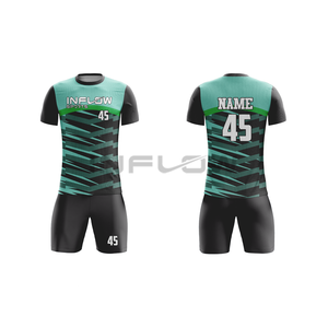 ชุดฟุตบอลแบบกำหนดเอง เสื้อแทรคสูทแขนสั้น แห้งเร็ว ชุดกีฬาสำหรับการฝึกซ้อมฤดูร้อน พิมพ์โลโก้เสื้อฟุตบอล - Product Image 6