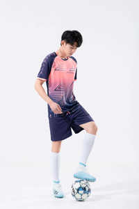 ชุดกีฬาฟุตบอลสำหรับเด็กชุดเสื้อฟุตบอลสีเหลืองสีน้ำเงิน - Product Image 2