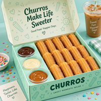 Boîte d'emballage de churros de qualité alimentaire avec logo personnalisé avec gobelet à trempette Boîte en carton pour collation, bonbon, gâteau, dessert Boîte à emporter