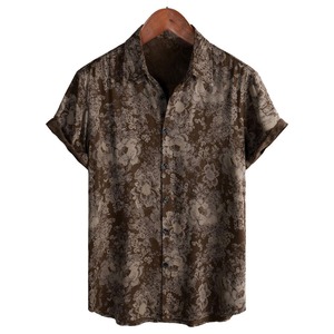 Chemises d'été de plage décontractées pour hommes Chemises hawaïennes décontractées pour hommes Tissu extensible avec coupe moderne Streetwear - Product Image 1