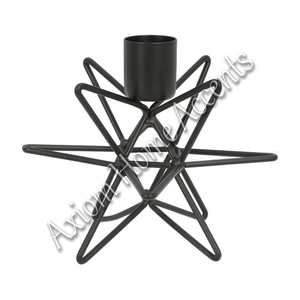 Bougeoir en fer fabriqué à la main chic et écologique porte-cône décoratif fait à la main décor de table à manger par Axiom Home Accents - Product Image 6