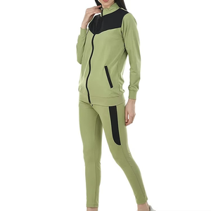 Survêtement pour femme 100% coton, couleur unie, respirant, pour vêtements d'extérieur d'hiver, faible MOQ, imprimé avec des strass - Product Image 2