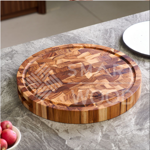 Planche à découper/bloc de boucher en bois de teck de grain rond de qualité supérieure de Smartwood Company prix d'usine - Product Image 3