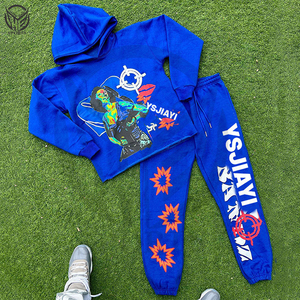 Unisex Custom 3D Puff Printing <b>Brown</b> Hoodie and Jogger Set Oversized Thick Cotton Streetwear for Men for Winter - Product Image 4