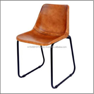 Chaises en cuir vintage design moderne pour café, hôtel et restaurant, sans accoudoir, chaise de cuisine industrielle en similicuir - Product Image 1