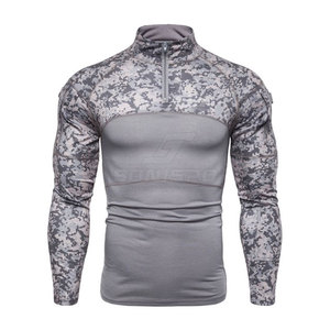 เสื้อเชิ้ตแขนยาวลายพรางสำหรับผู้ชาย คอตั้ง แห้งเร็ว ทรงเข้ารูป สไตล์ชุดทำงาน - Product Image 2