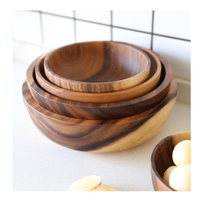 Bol de service en bois au design moderne 2026 – Bol à salade de fruits en bois de qualité supérieure – Fournitures directes d'usine multi-usages - Product Image 2