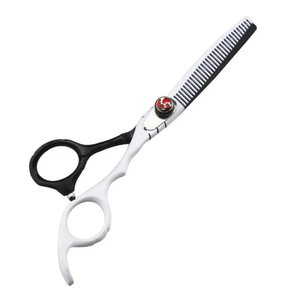 Tijeras de corte de pelo de salón de peluquería con revestimiento negro azabache de acero inoxidable profesional de alta calidad - Product Image 3