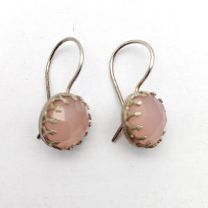 Boucles d'oreilles de créateur en argent sterling rond en quartz rose naturel de 12mm faites à la main 5.17gms bijoux fins pour filles toutes les religions - Product Image 6