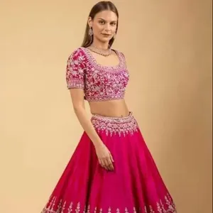 Neu einführung Suppar Slave Malay Satin Halb genähte Lehenga Choli Pflege anleitung Hand wasch stoff Lehenga Malay Satin