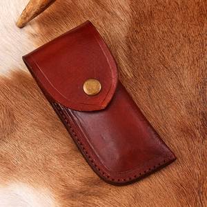 Couteau pliant fait main en acier damas Logo personnalisé OEM Serrure intérieure EDC Gaine en cuir pour usage extérieur avec manche en corne d'os - Product Image 6