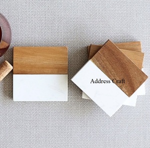 Posavasos cuadrados de resina epoxi y madera de último diseño para bebidas, hogar, Hotel, Bar, oficina, Decoración de mesa, posavasos a un precio asequible - Product Image 5