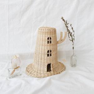 Casa de muñecas de juguete de mimbre para niños, casa de juegos de imitación, cestas de árbol - Product Image 5