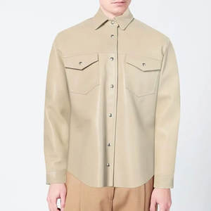 Chemise en cuir pour homme imperméable, dernier design, nouvelle qualité, manches longues, vêtements d'extérieur, design uni, chemise en cuir pour homme - Product Image 4