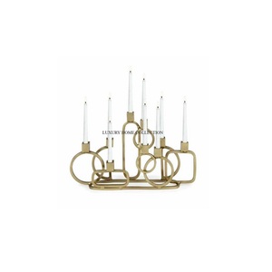 Gold Plated Metal Candle Holders Attractive Designer Wholesale Modern <b>Candlestick</b> Holders Exclusive Quality Party Decor Candles - Product Image 1