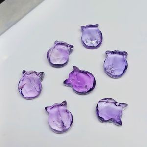 Estrella de piedras preciosas en forma de gato facetada de amatista Natural de 12x10mm de alta calidad, joyería de lujo de 8mm de altura con piedras preciosas sueltas - Product Image 1