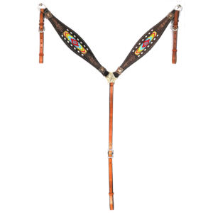 Collier de poitrine en cuir véritable léger de conception équestre fait à la main Western assorti Headstall ensemble matériel personnalisé Tack Shyam - Product Image 3