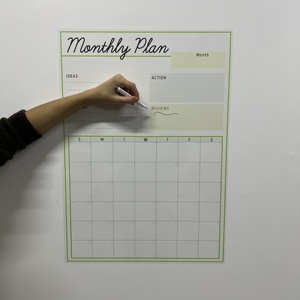 StaticPaper 2025 Model-4 Static Electricity Dry-Erase Monthly <b>Planner</b> Steel PET Magnet Plastic Glass <b>Whiteboard</b> Organizer CMYK - Product Image 4