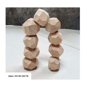 Bloques de madera OEM Piedra de madera natural de baja calidad Tumi Ishi Juguetes de aprendizaje para niños Precio barato al por mayor - Product Image 2