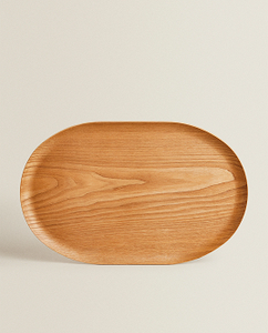 Plateau de service en bois d'acacia avec poignées en métal noir, idéal pour le plateau ottoman, le petit déjeuner et le repas. - Product Image 4