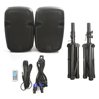 Set Speaker Portabel 200W Stereo Nirkabel dengan Remote Control TWS DSP Micro SD MP3 untuk Acara Luar Ruangan