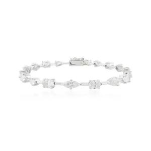 Bracelet en forme mixte de diamants naturels-Bracelet de tennis en or blanc massif 18 carats-Cadeau élégant de bijoux fins pour elle- - Product Image 4