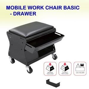 Silla de trabajo móvil con cajón - Product Image 2