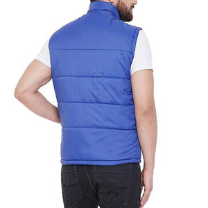 เสื้อแจ็คเก็ตบับเบิ้ลแบบมีฮู้ดไม่มีแขนสำหรับผู้ชาย ไซส์พลัส ผลิตจากโรงงาน สำหรับฤดูหนาว อุ่นสบาย มีโลโก้ด้านหน้า ระบายอากาศได้ดี เป็นมิตรกับสิ่งแวดล้อม ปรับแต่งได้ พร้อมซิป - Product Image 2