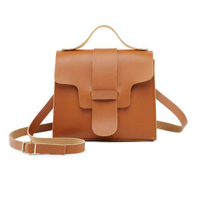 Brown Genuine Leather Women Crossbody Bag <b>Pillow</b> <b>Shoulder</b> Purse Zipper Closure Lady Tote for Daily Use - Product Image 2