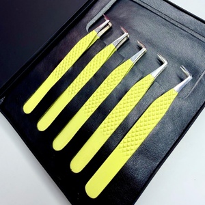GETUP BROSONS IMPEX GBI-EET 10mm 90 degrés Volume Jaune Revêtement en poudre Acier inoxydable Anti-magnétique Anti-statique Diamant Cils - Product Image 6
