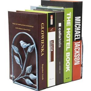 Serre-livres en métal Design feuille et oiseau en laiton AK fini patine rustique ensemble de 2 ensemble unique pour décor de salon/décor de table - Product Image 4