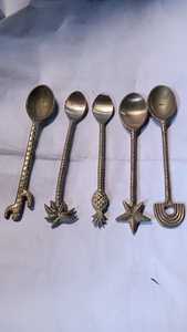 Cuillère et fourchette de mariage en laiton de vente chaude avec palmier ananas soleil et lune conception de visage couverts et couverts en acier miroir - Product Image 2