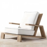 Ensemble canapé individuel et table basse en bois massif pour extérieur, idéal pour cour, hôtel, gîte, balcon, salon et loisirs