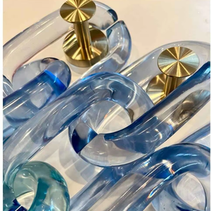 Cadena de eslabones acrílicos grandes de resina ecológica hecha a mano con asa gruesa de mármol para colgar bolsos y carteras - Product Image 1