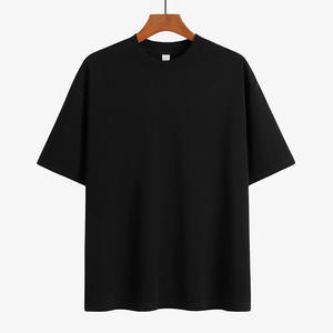 Nueva llegada de algodón de peso pesado de gran tamaño sólido personalizar Bold Logo Print hombres American Streetwear camiseta - Product Image 4