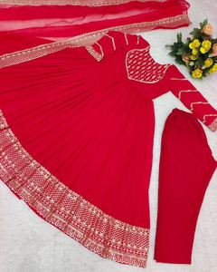 Salwar kameez manches conception belle fête de la mode indienne pakistanaise porter des dames costume de travail brodé au prix de gros - Product Image 4