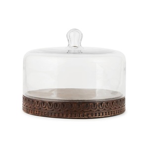 Plaque en métal avec couvercle en verre et support à gâteau avec couleur et tailles de plaque personnalisées avec une grande qualité en gros 28cm x 28cm x 32cm - Product Image 5